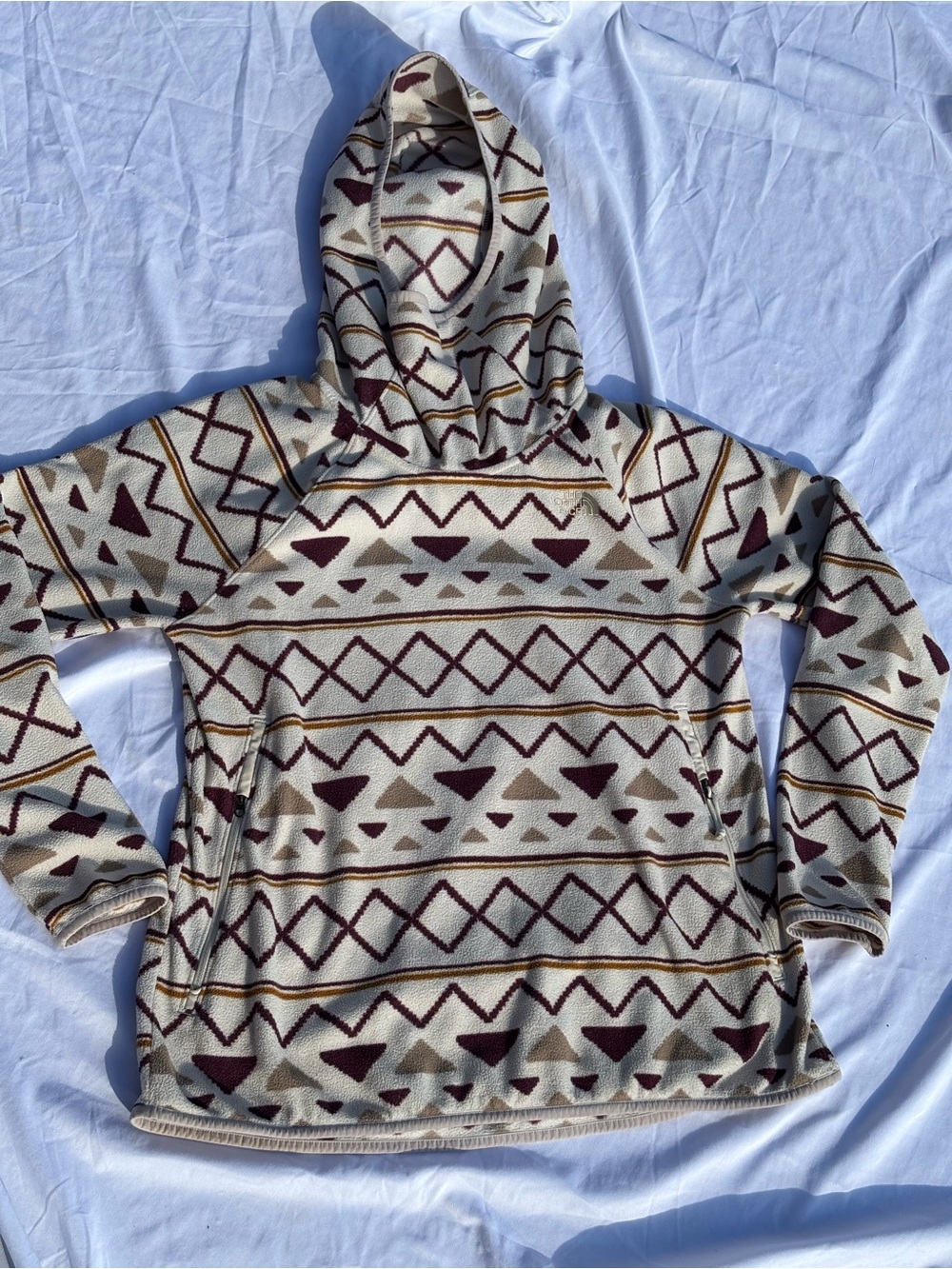 The North Face Aztec Cowl Neck Fleece Hoodie Southwestern Print Pullover medium